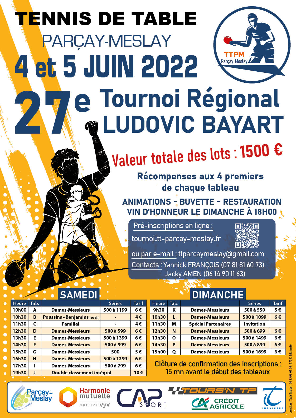 Affiche tournoi Parçay-Meslay 2022