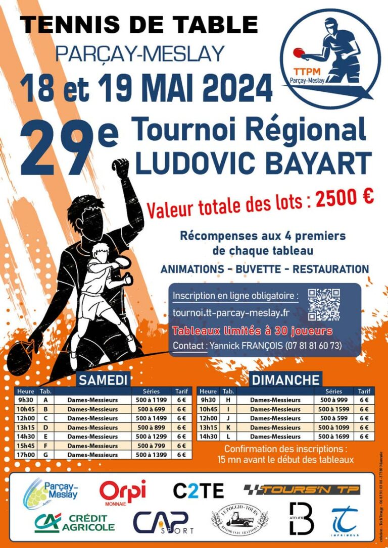 Affiche tournoi Ludovic Bayart Parçay-Meslay